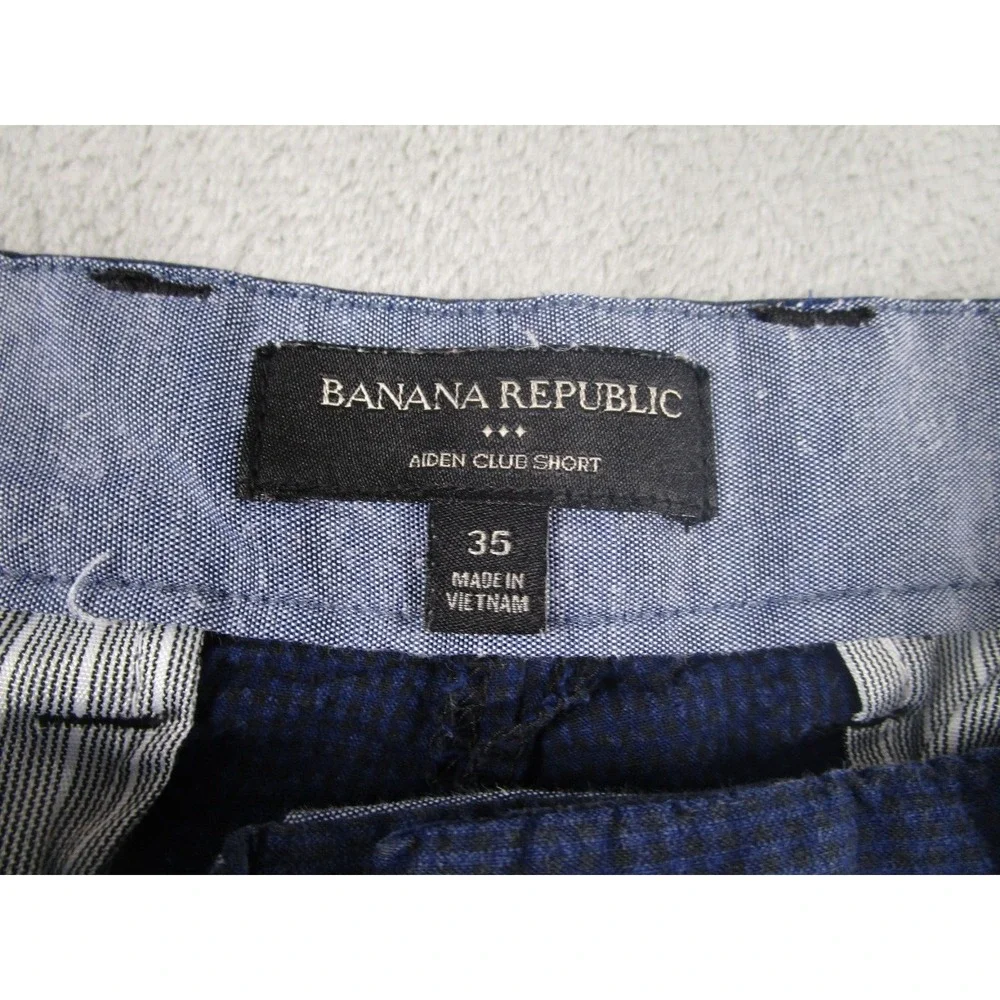 Banana Republic Shorts Mens 35 Blue Seersucker Aiden Club‎ Preppy Pockets